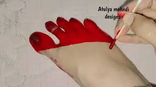 Navratri special mahawar simple easy Aalta Leg mehndi designs for feet#chatgpt #viral #yt2025छठपर्व 