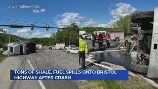 Tons of shale spilled onto Bristol Highway near Winged Deer Park