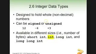 C++ Chapter 2, Section 2.6 Integer Data Types - Gaddis
