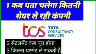 TCS Buy Back Know about Important Date! Acceptance ratio! Settlement date