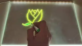 So Satisfying! ✨ Drawing a Glowing Tulip 🌷 (Neon Art)