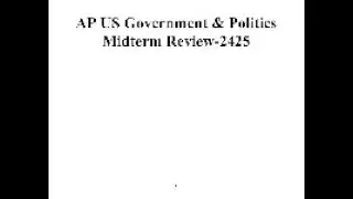 2425 AP US Government Midterm Review