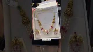 very beautiful and lightweight pearl necklace and matching earring design start from only 17 g