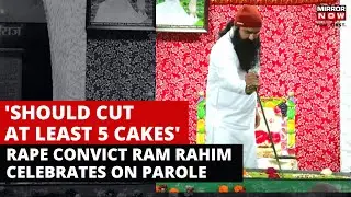 Out On Parole, Rape & Murder Convict Ram Rahim Singh Cuts Cake With Sword | Haryana News