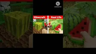 Minecraft watermelon 🆚 Real watermelon #minecraft #viral #shorts #trending