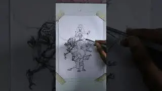 Kubo and two strange thing Drawing time lapse | scribble drawing | creative drawing |