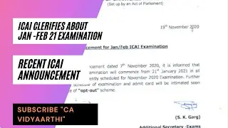 Recent ICAI Announcement About Jan-Feb 2021 CA Exams