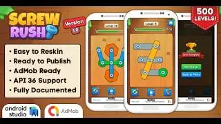Screw Rush - Puzzle Game Android Studio Project with AdMob Ads + Ready to Publish