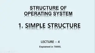 Structure of Operating System - Simple Structure | lecture - 4 #operating system #simple structure