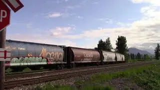 Trains BC 2020: CP V89 (Mixed Train) W/ CN Power @ Matsqui Jct, Canada 15MAY20 SD30ECO 5011 Leading