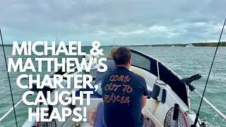 Good fishing! Brothers Michael & Matthew&rsquo;s broadwater charter, 60+ fish, 30 keepers 🎣🔥