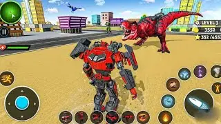 Dino Robot transformation Jet bike car dinosaur Robot game New mega robo fight - Android gameplay 