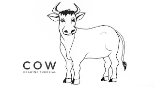Easy Cow Drawing Tutorial for Beginners | Gaay Kaise Banayein