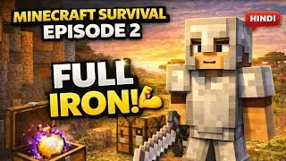 Minecraft Survival Episode 2 | Full Iron Armor on Day 2! | Minecraft | Hindi