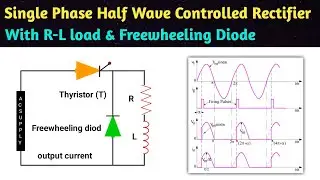 single phase half wave controlled rectifier with rl load and freewheeling diode | power electronics