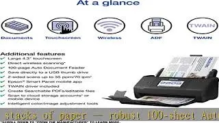 Epson Workforce ES-580W Wireless Color Duplex Desktop Document Scanner for PC and Mac with 100-shee
