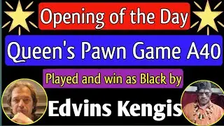 Queen's Pawn Game A40 || Edvins Kengis, 1991 #chess