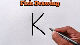 Fish drawing from letter K | Letter Drawing