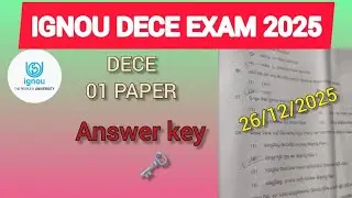 DECE 1 Answer key 2025 | IGNOU DECE 1 odia medium answer key 2025|