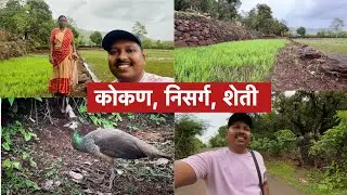 गावी आल्यावर आईसोबत शेतावरचा फेरफटका 😍 | गावची शेती, गावातील मोर | S For Satish | Ambavali, Kokan