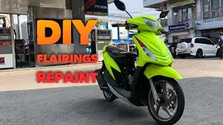 DIY Flairings repaint | Fluorescent yellow paint | pano mag pintura ng motor