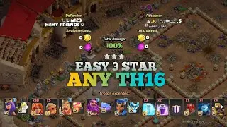 TH16 Best Valkyrie Attack Strategy! For War 2024 !! Easily 3 Star in Clash of Clan 🔥