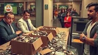 A man tries to pay off his debt with a million pennies