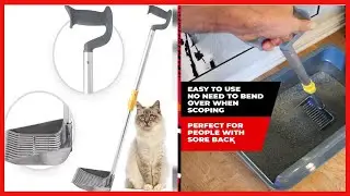 iPrimio Scoop Monster Cat Litter Stand Up Scooper   Adjustable Length Handle   Super Large Shovel
