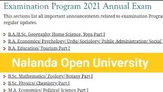 NOU Patna Annual Examination Program 2021 for (2020 Admitted Student)