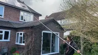 How to clean solar panels with reach and Wash system | Carlos window cleaning