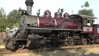 California Western Steam Locomotive #45 &ldquo;Super Skunk&rdquo; train leaves the Willits station