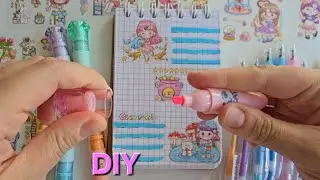 DIY Kawaii Girls Colorful Journal Pages | Handmade Notebook & Cute Paper Craft