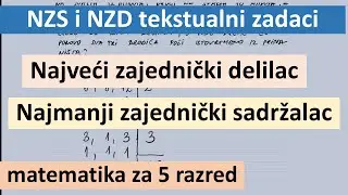 NZD i NZS tekstualni zadaci. Matematika za 5 razred