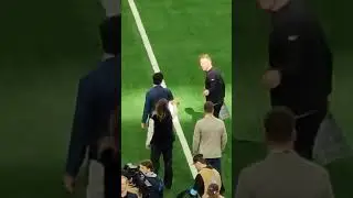 John Stephen Jones talks with Kliff Kingsbury pregame Dallas cowboys vs Washington 1/5/25