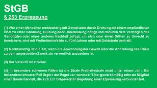 &sect; 253 StGB Erpressung, Sachkunde 34a