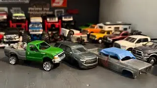 Custom 1/64 trucks part 14!! 7.3, 6.0, lowered Tahoe, and square body crew cab!