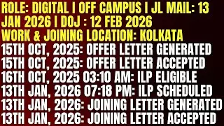 TCS STARTS SENDING JOINING LETTER FOR PENIDNG DIGITAL CANDIDATES FROM 2025 BATCH IN KOLKATA LOCATION