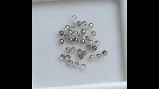 2 MM  Salt And Pepper Round Rose Cut Minimal Diamond, Handmade Jewelry Making Diamond