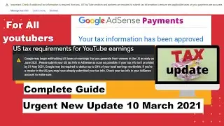 How to Add Correct US TAX information & Documents in Google AdSense  blog Youtube & AdmobEarning