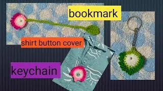 Crochet morpankh keychain or bookmark or shirt button cover 4 in one 