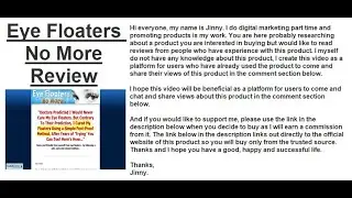 Eye Floaters No More Review | Find Honest Reviews Of Eye Floaters No More In The Comments