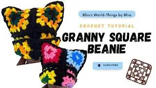 Crochet Granny Square Cat Beanie / Hat Tutorial