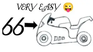 How to draw super bike from 66 number | easy bike drawing step by step @mrsart786