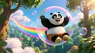 Panda Plays in Bubble 🐼🎈 Fun Playtime Song for Kids | Learn Through Play