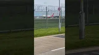 Air Malta landing feat emirates. #airport #aviation #plane #malta #emirates #funny #fyp #landing