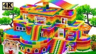 How To Build Tiny Round Swimming Pool, Colorful Villa From LEGO, Magnetic Balls