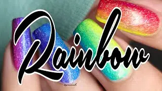 Rainbow Gradient- Geometric Nail Design using Maniology, Clear Jelly Stamper & Super Chic Lacquer