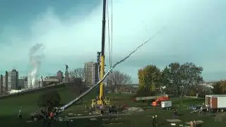 Installation of One Hundred Foot Line, 2010 by Roxy Paine at the National Gallery of Canada