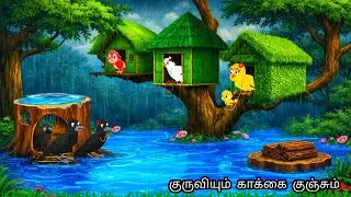 குருவியும்  காக்கை  குஞ்சும் /MORAL STORY IN TAMIL / VILLAGE BIRDS CARTOON