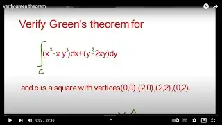 Verify green's theorem